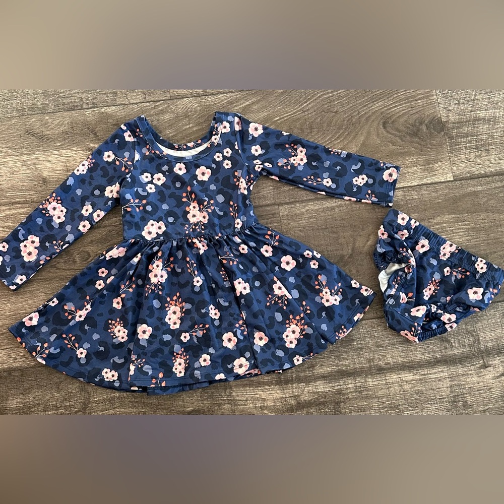 Charlie’s Project Floral long sleeve twirl dress. 18-24 month.